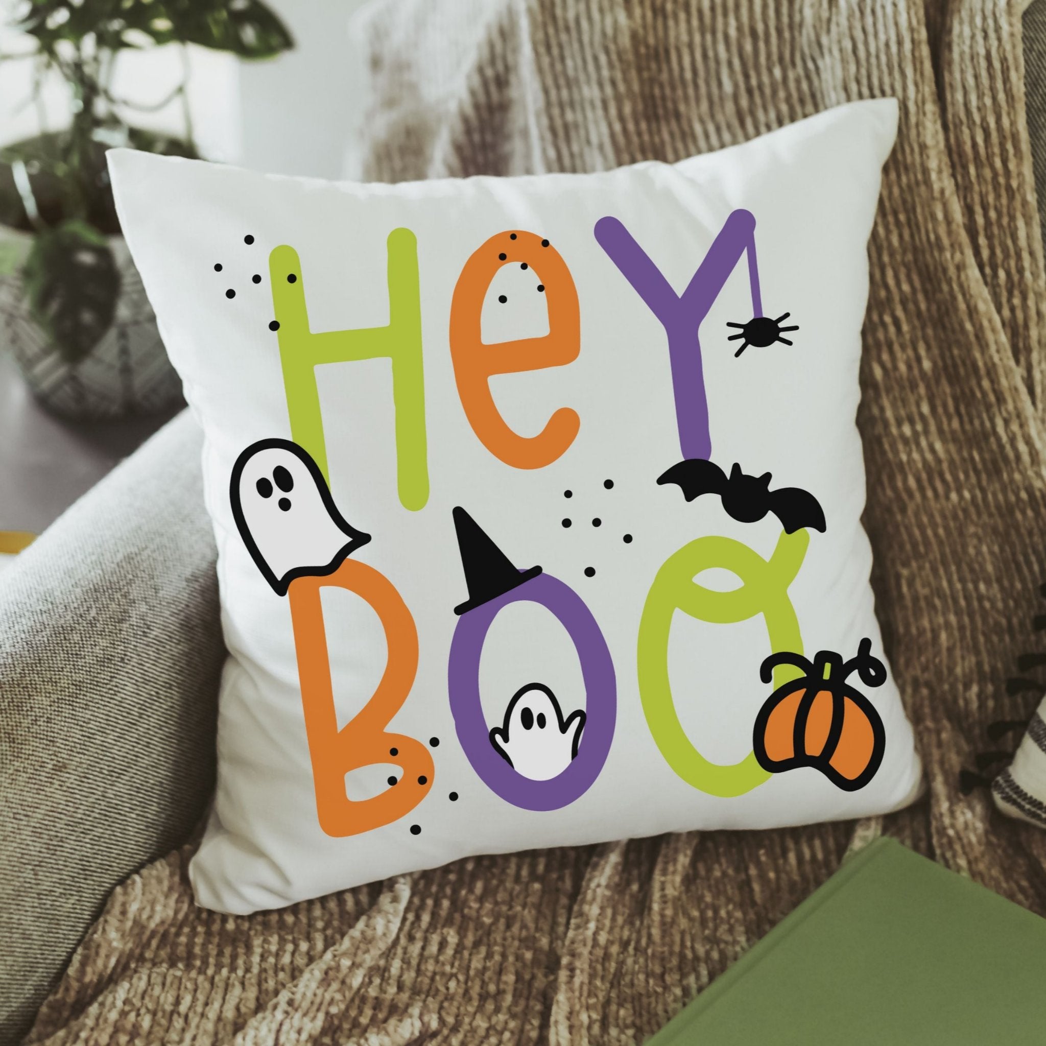 Halloween Pillow Pastel NEW Tik Tok sale Viral HEY BOO!