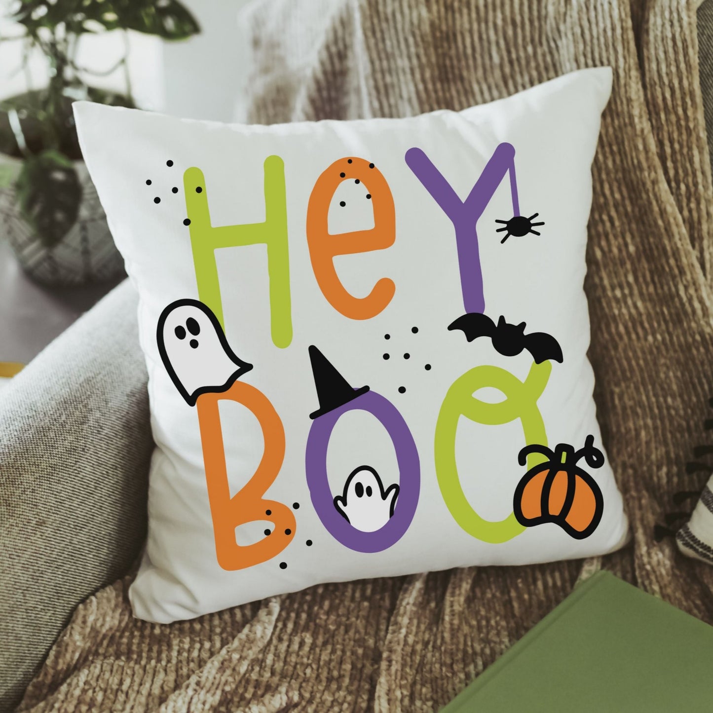 Hey Boo Halloween Pillow 2