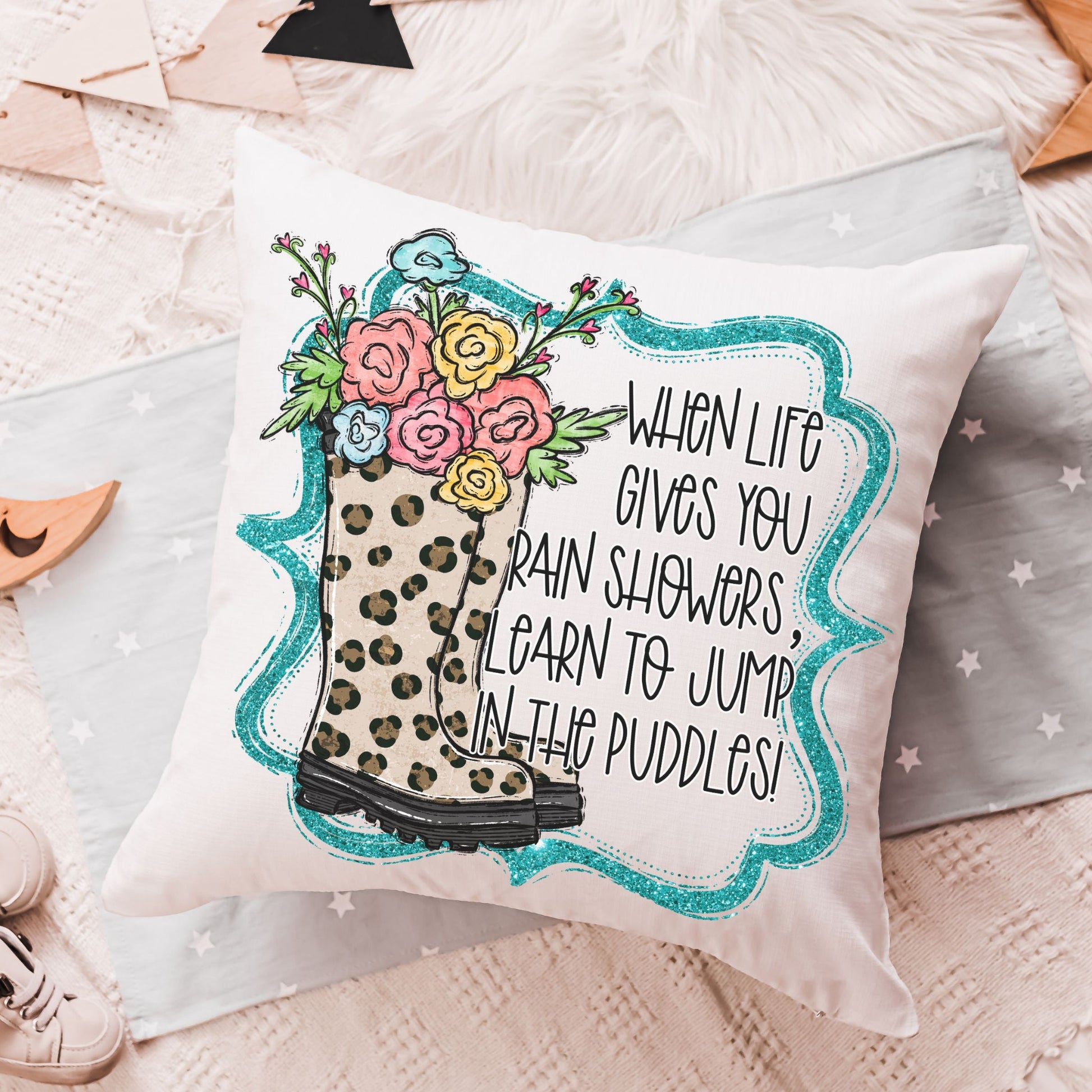 Jump in the Puddles Throw Pillow