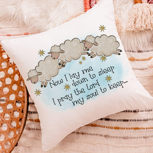 Now I lay me down to sleep throw pillow