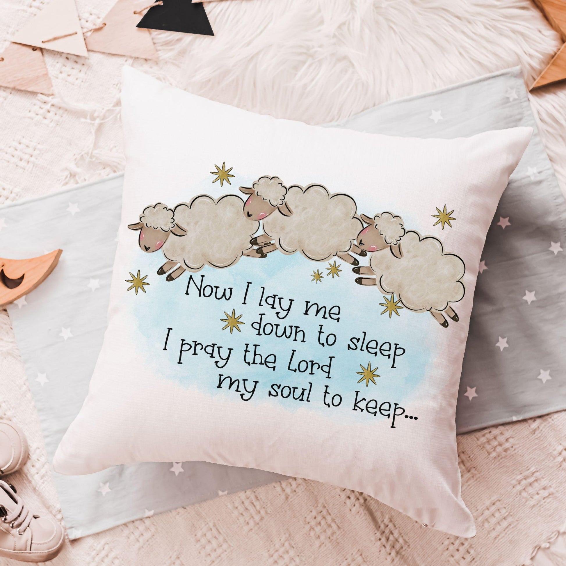 Now I lay me down to sleep throw pillow