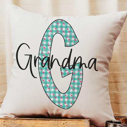 CapableByDesign Personalized Flamingo Gingham Pillow