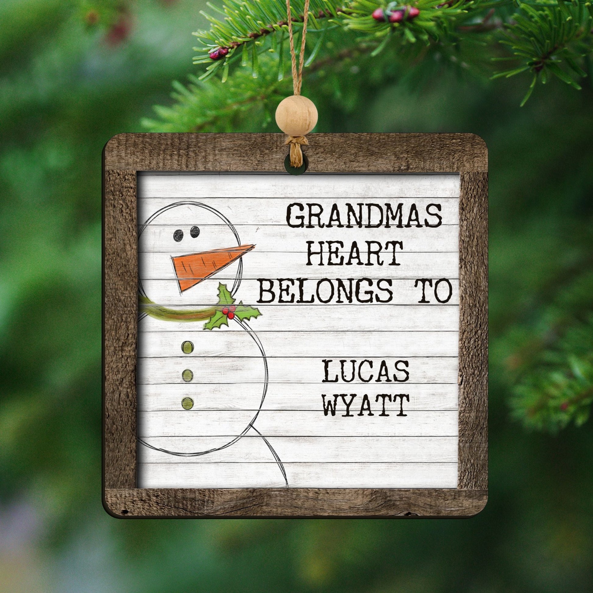 Personalized Grandma’s Heart Ornament