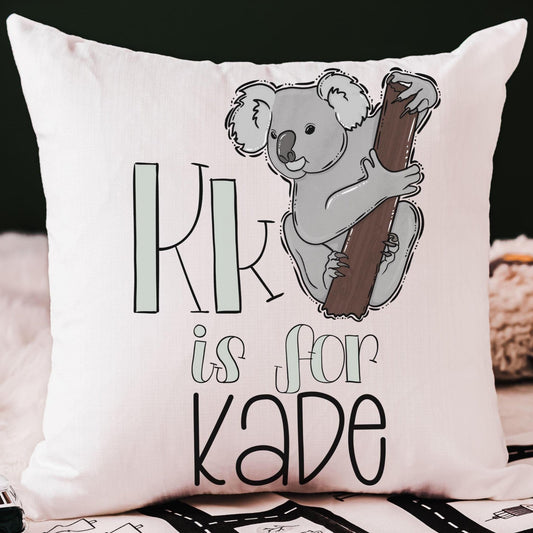 CapableByDesign Personalized K is for Koala Pillow