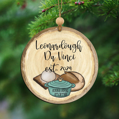 Personalized sourdough starter ornament 2