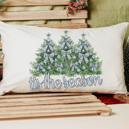 "Tis the Season" Blue Chinoiserie Pillows