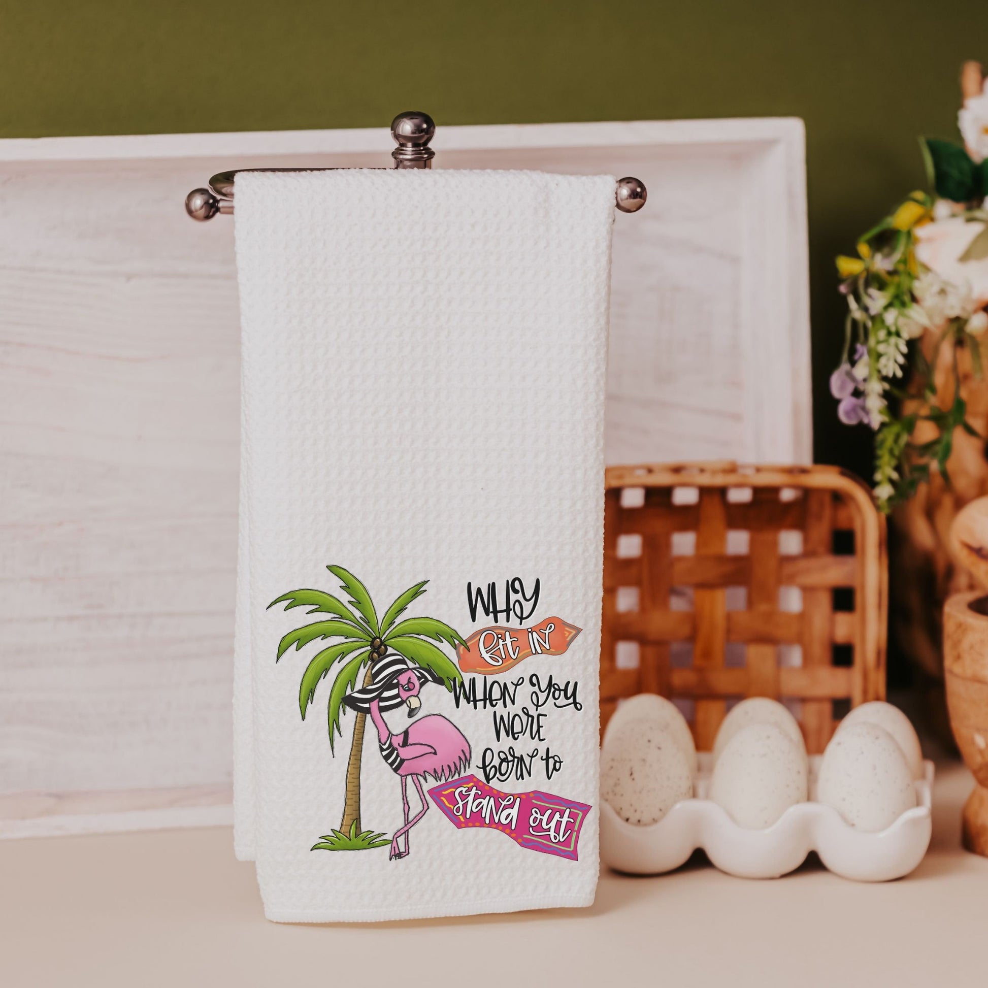 Why fit in when you were born to stand out flamingo towels