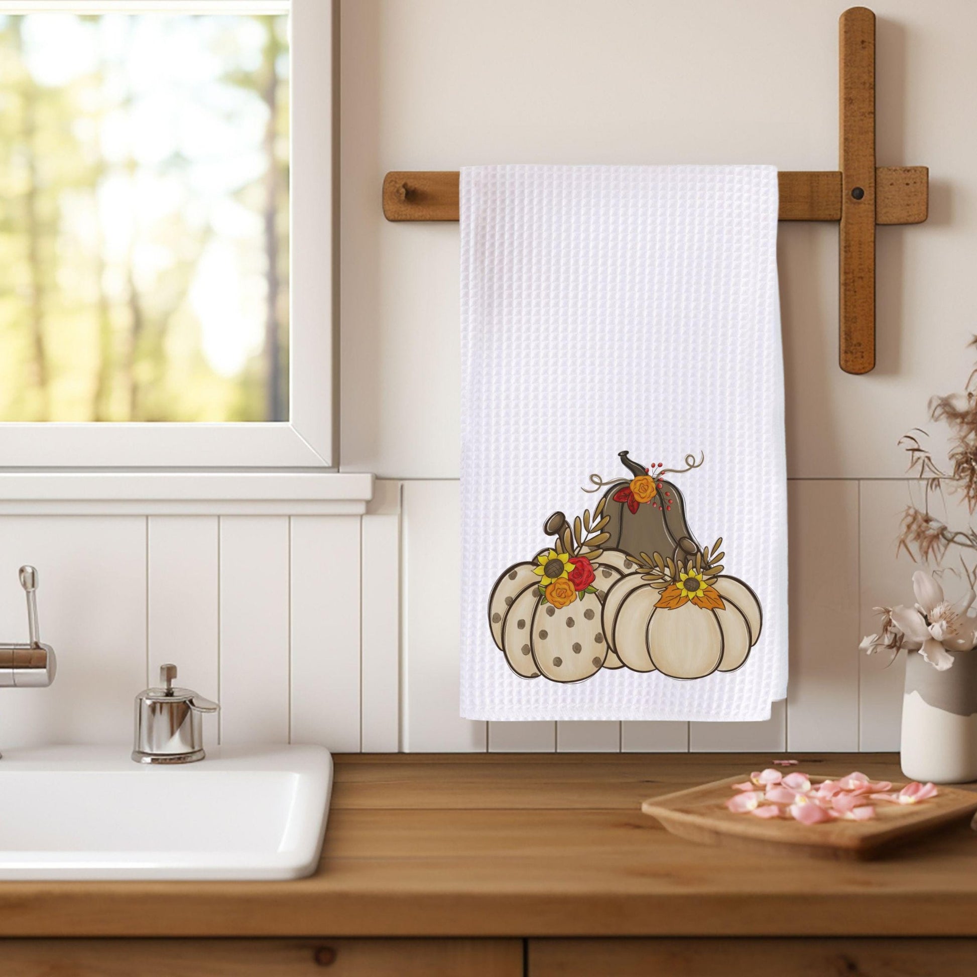 CapableByDesign cream pumpkin kitchen towels