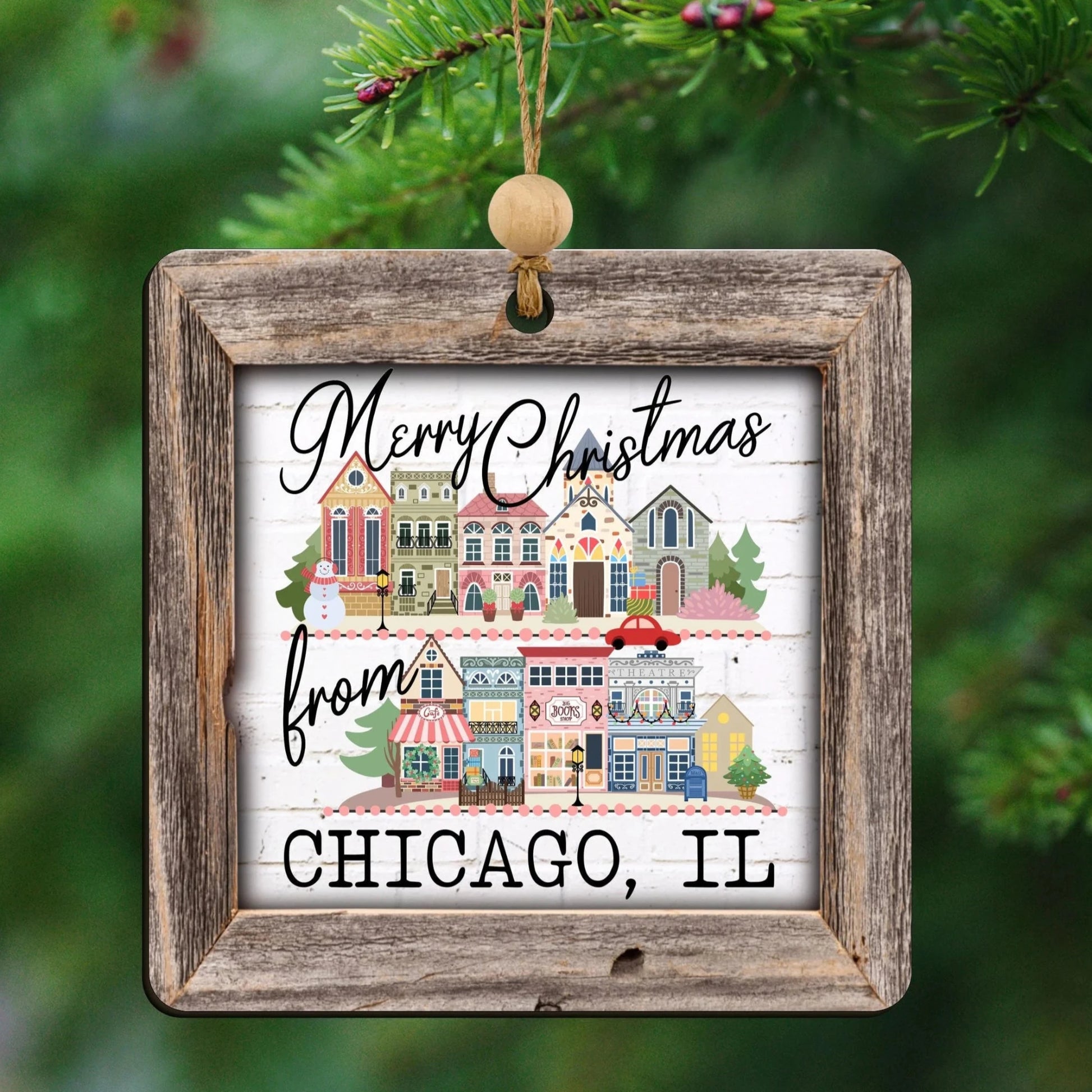 custom city state Christmas ornaments