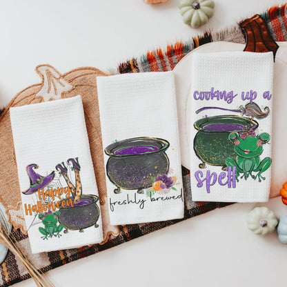 Witchy Halloween Kitchen Towels