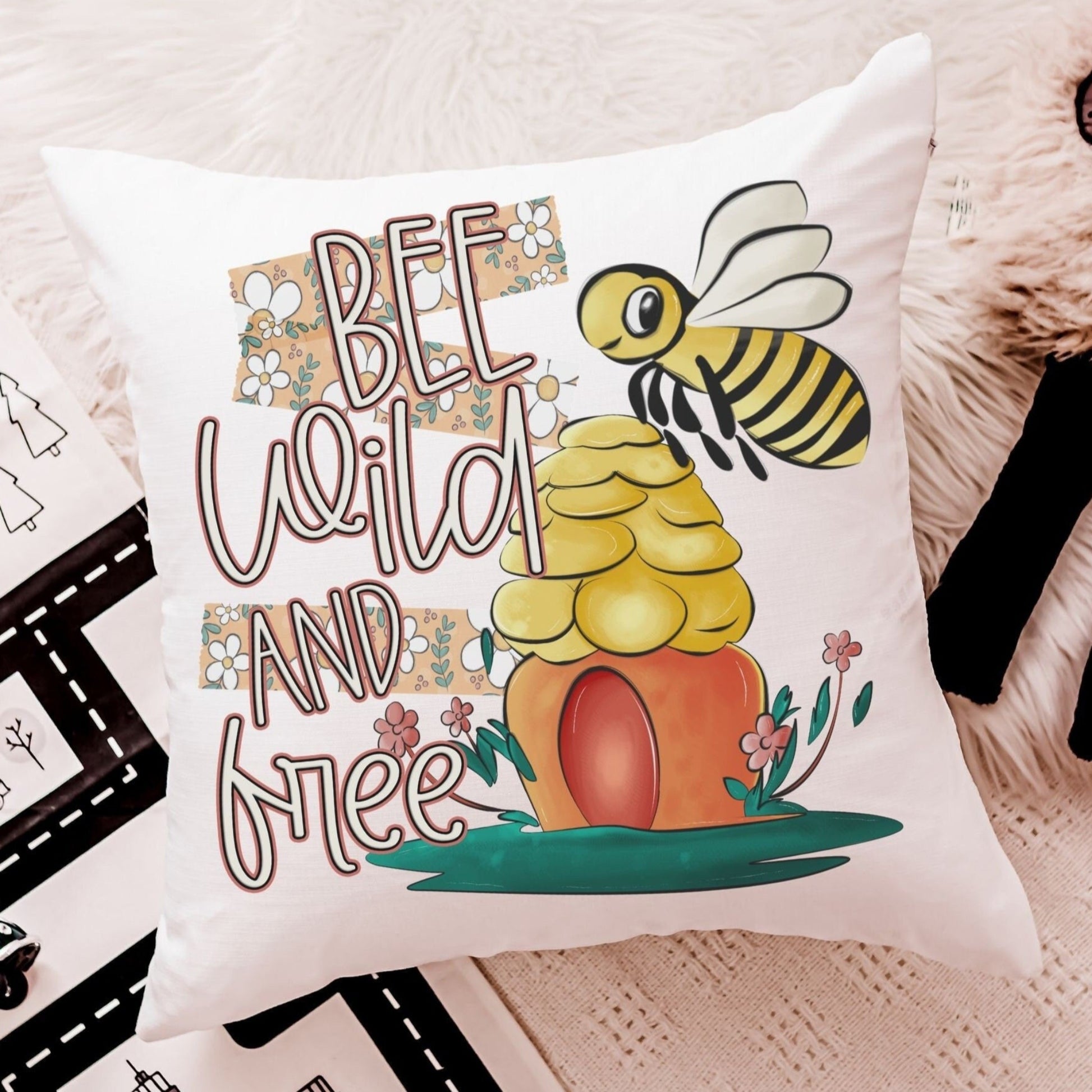 Bee Wild and Free Kids' Pillow