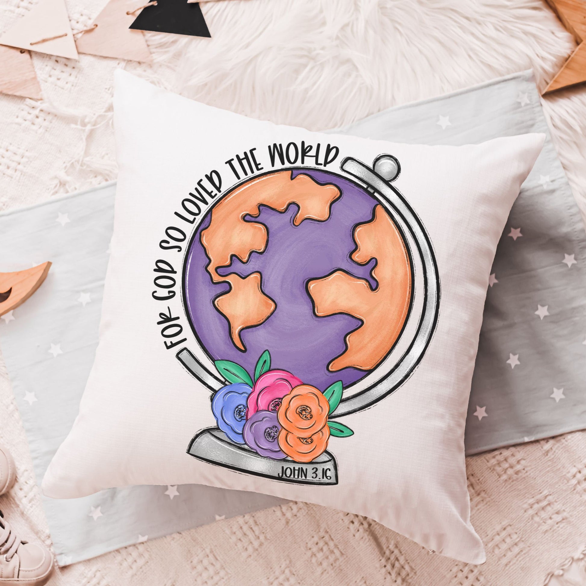 For god so loved the world John 3 16 throw pillow