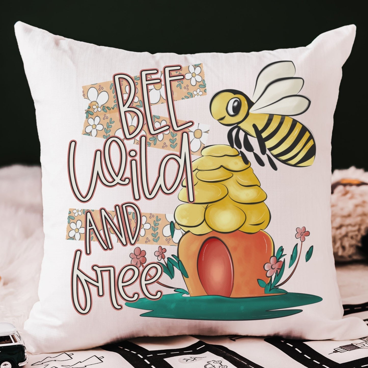 Bee Wild and Free Kids' Pillow