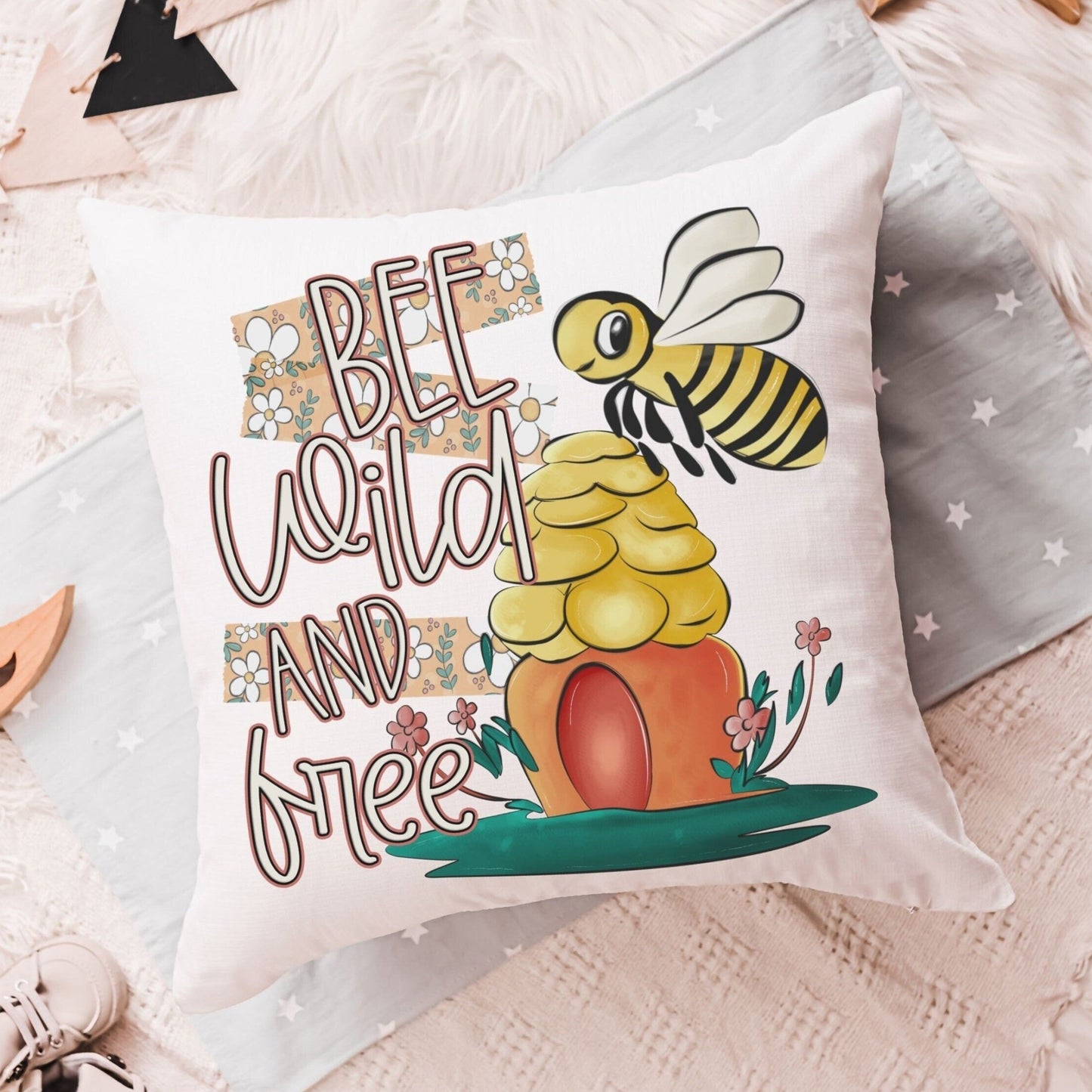 Bee Wild and Free Kids' Pillow