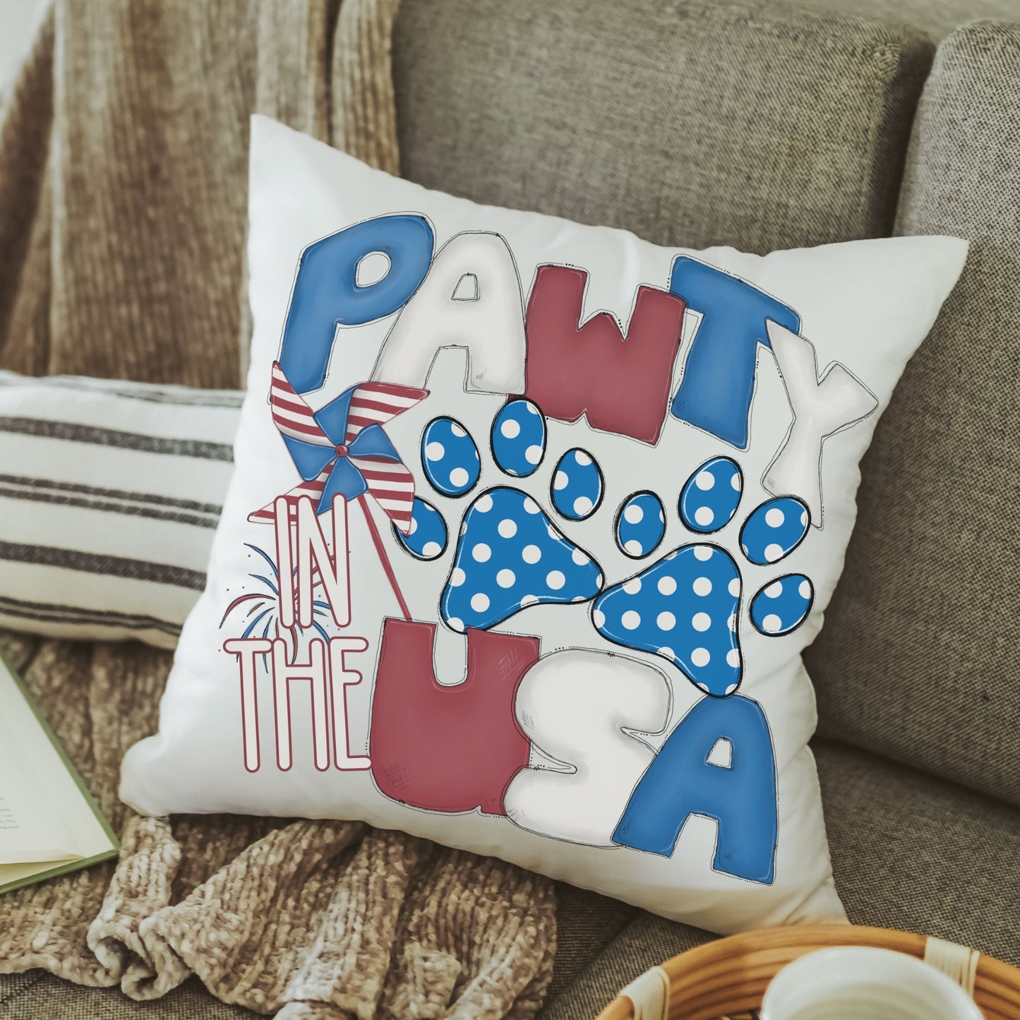 pawty in the USA pillow