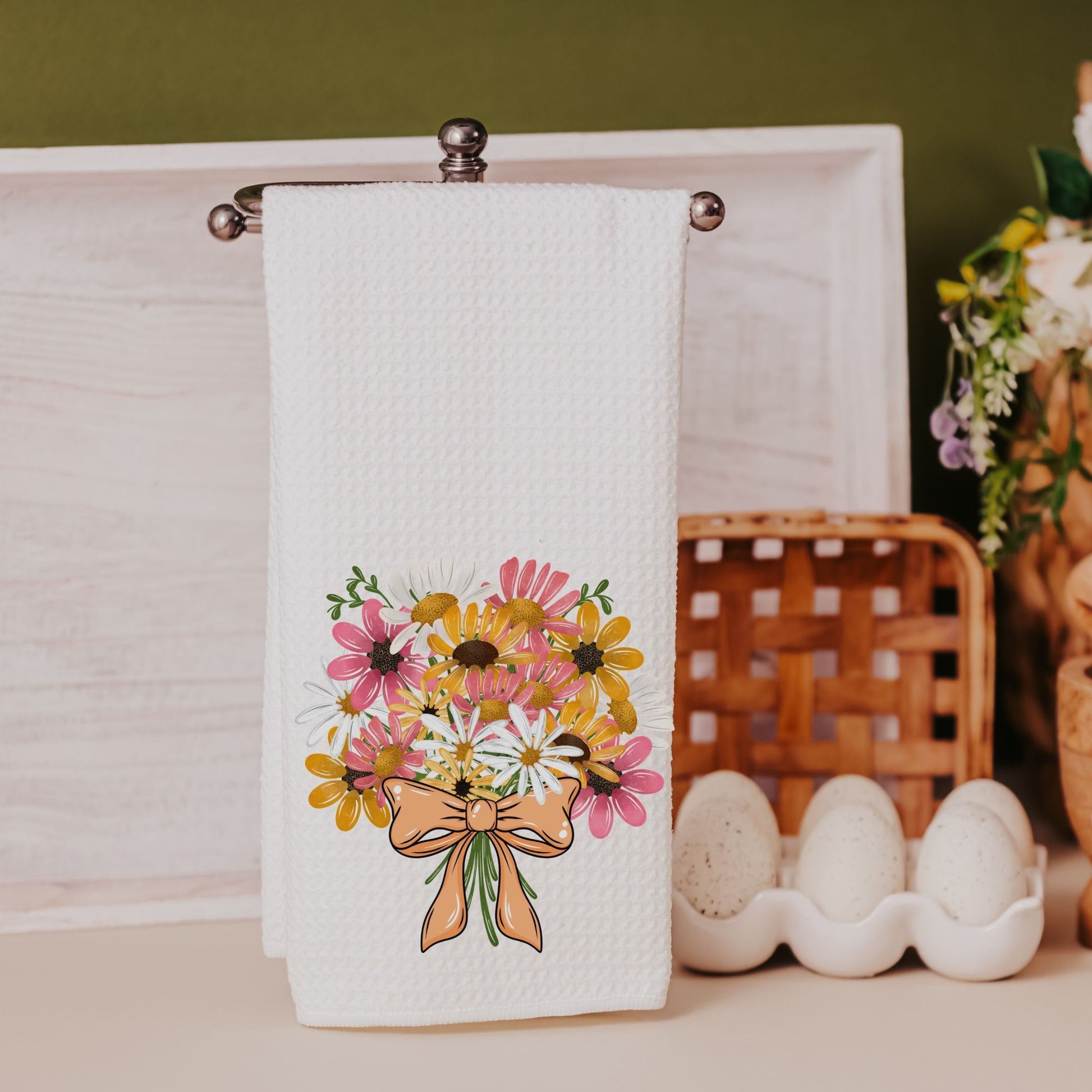 Floral Bouquet Daisy Kitchen Towels