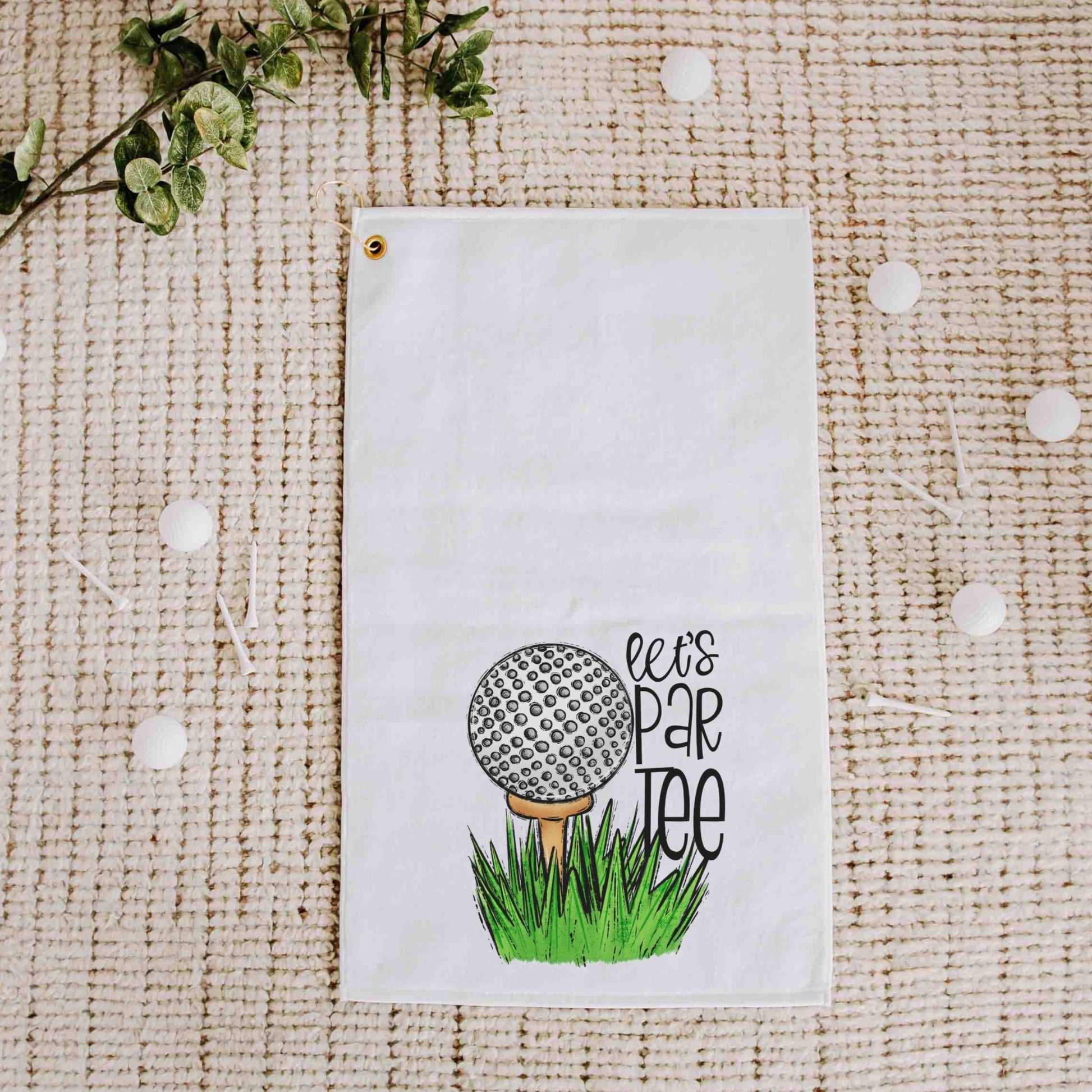 Lets Par Tee golf towels with grommet