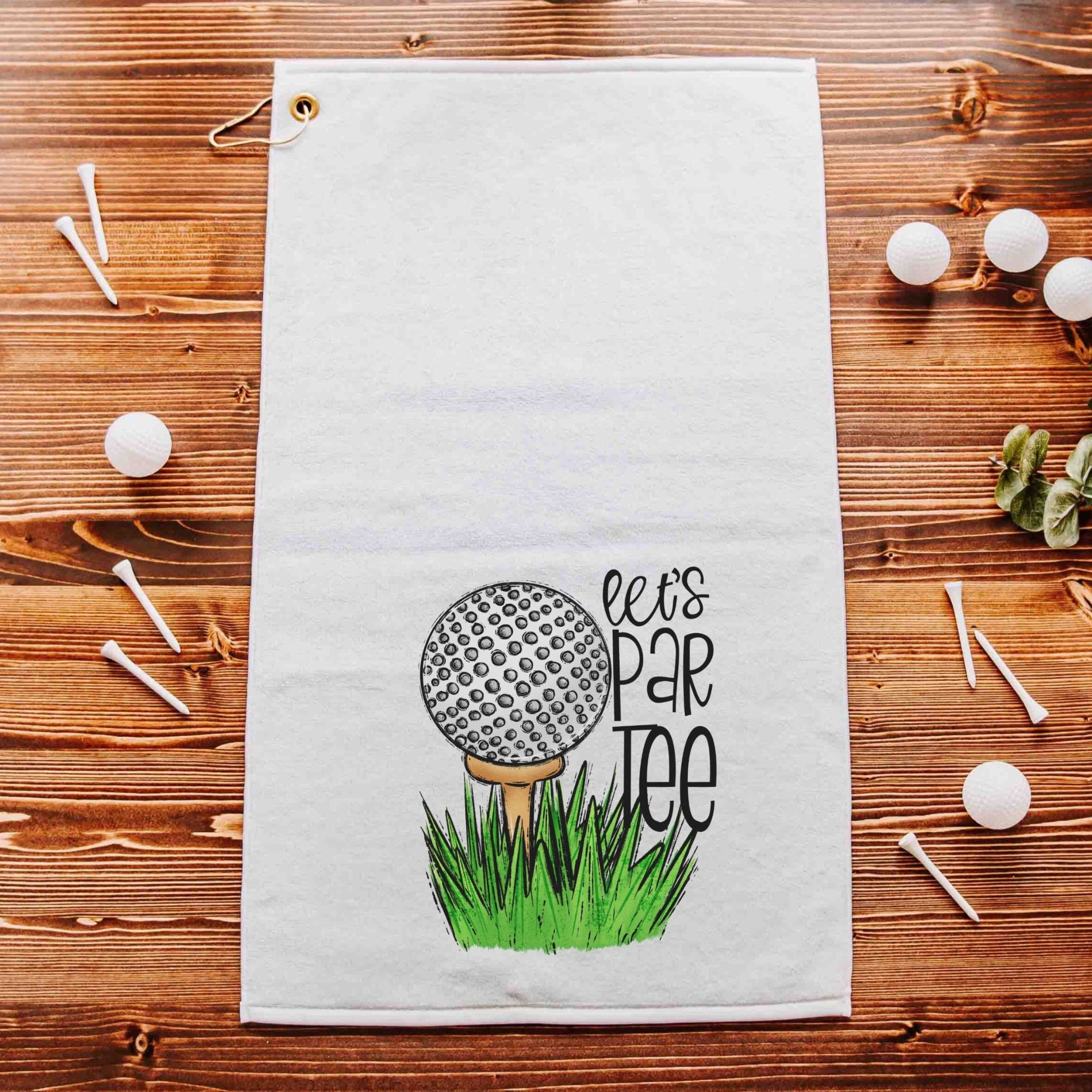 Lets par tee golf towels with grommet