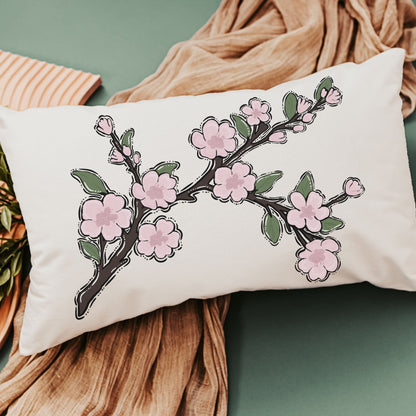 Cherry blossom throw pillow