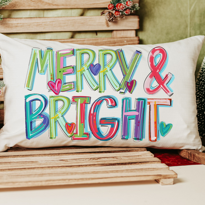 merry and bright pillow