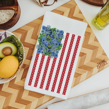 Americana floral flag towel