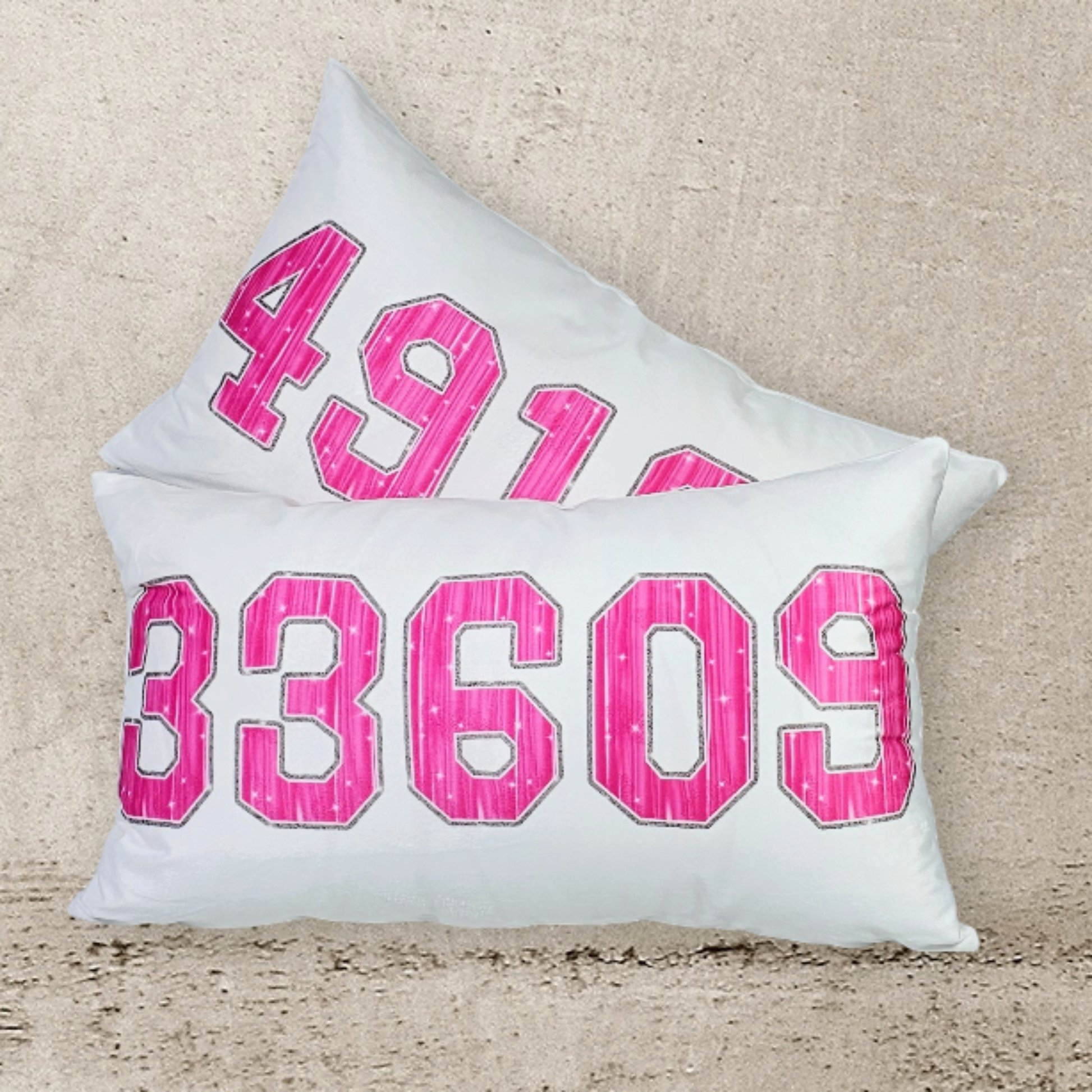 Pink Zip Code Pillow Product Photo