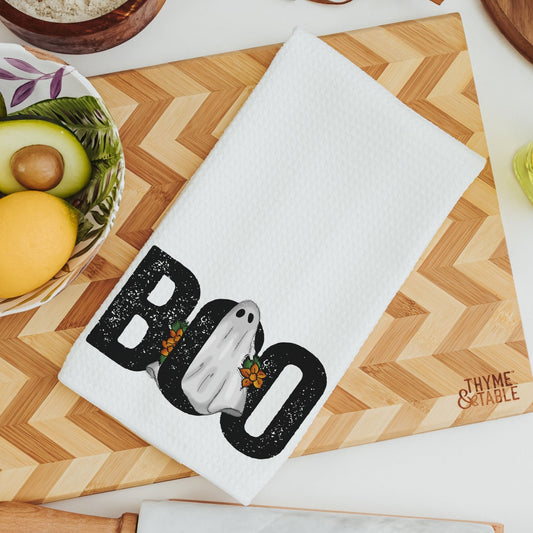 Boo Halloween kitchen towels