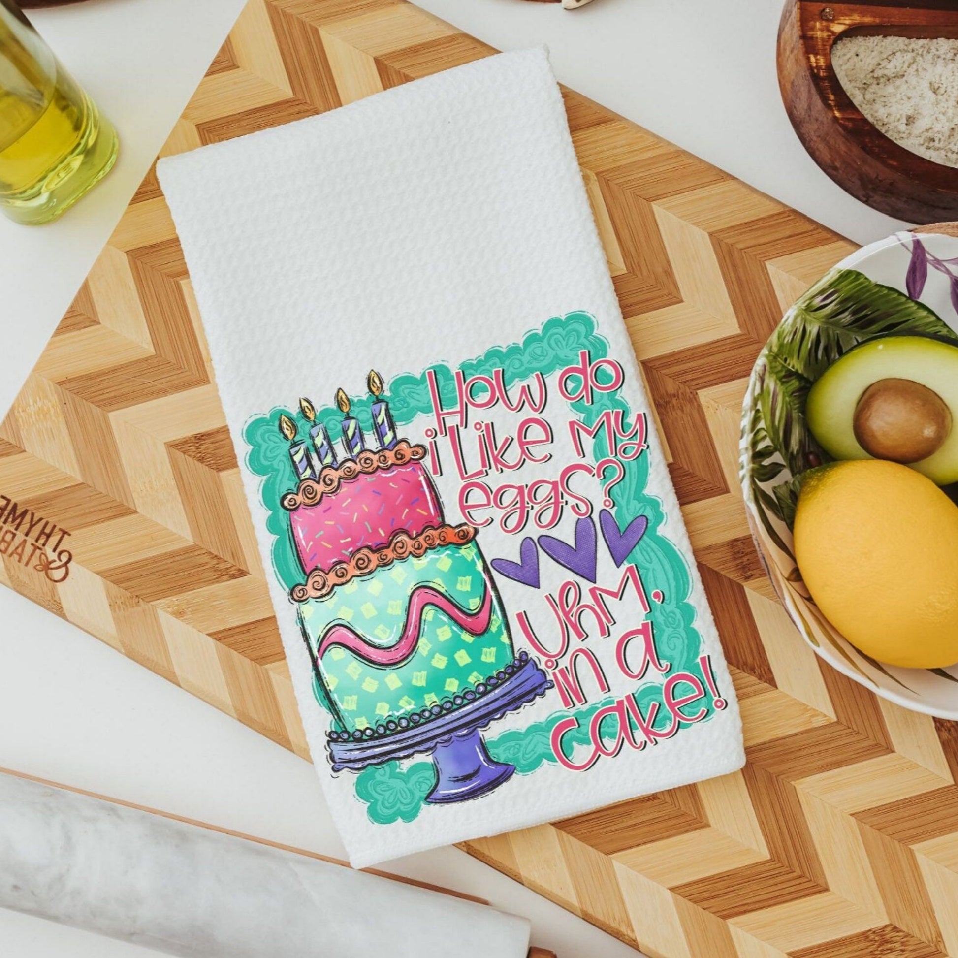 Funny cake kitchen towels