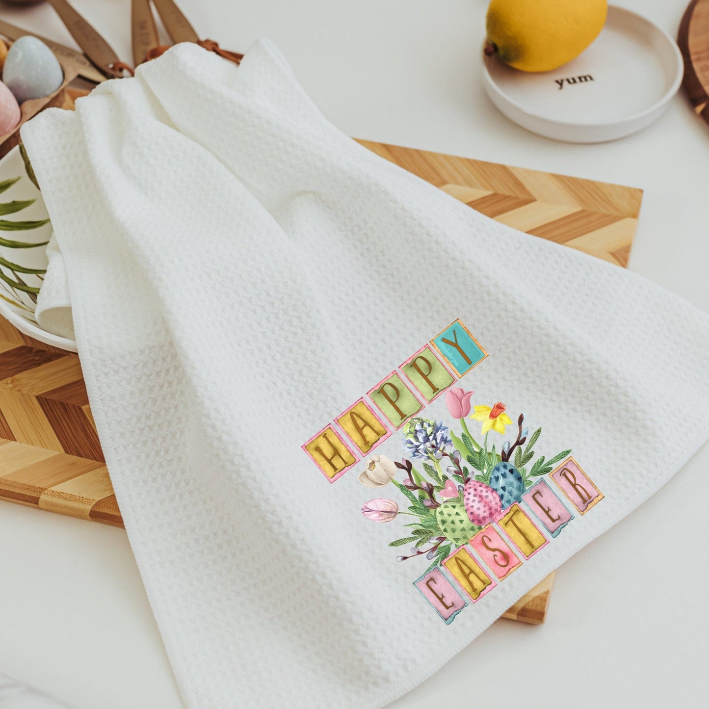 Happy Easter kitchen towels 1