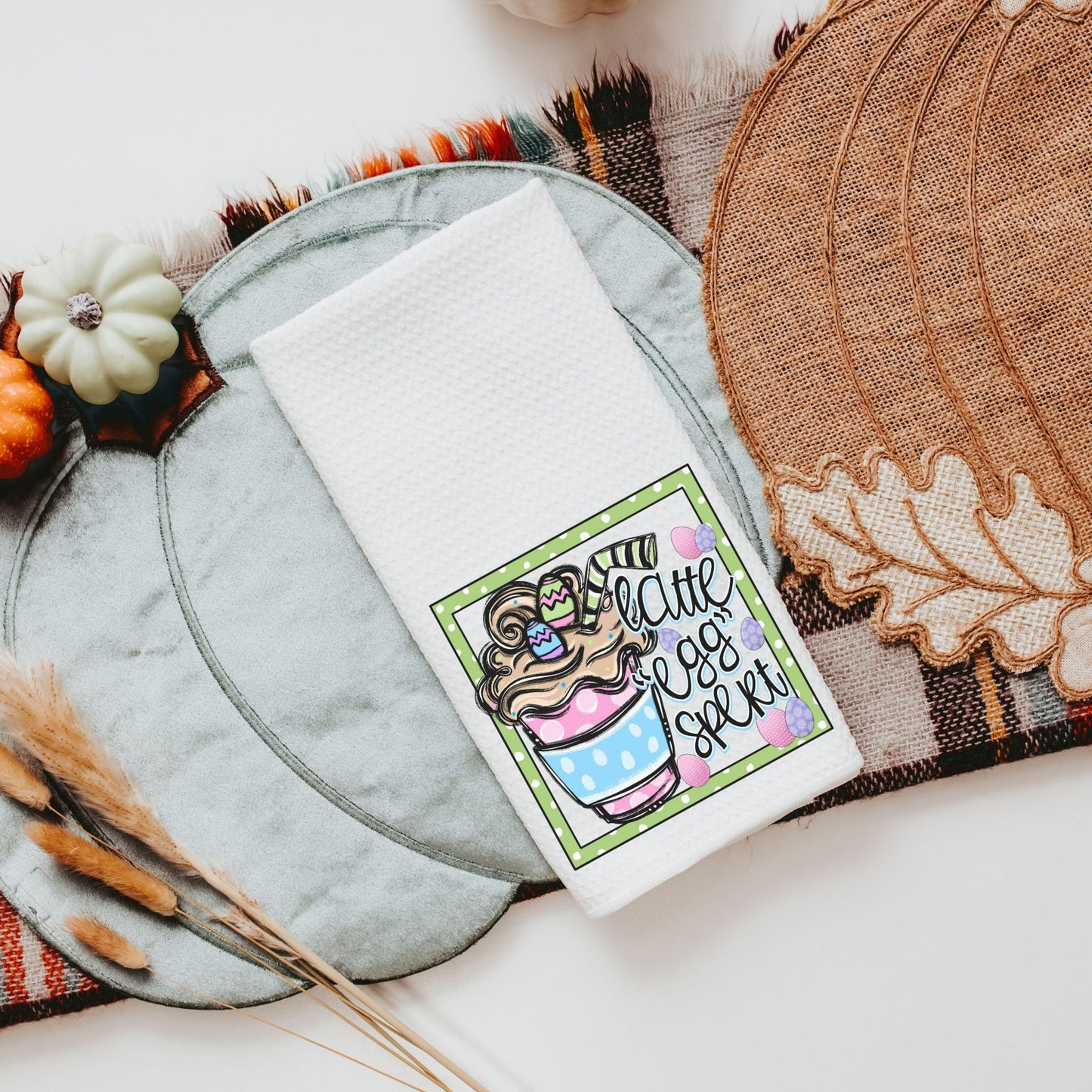 Latte Egg Spert Easter kitchen towels