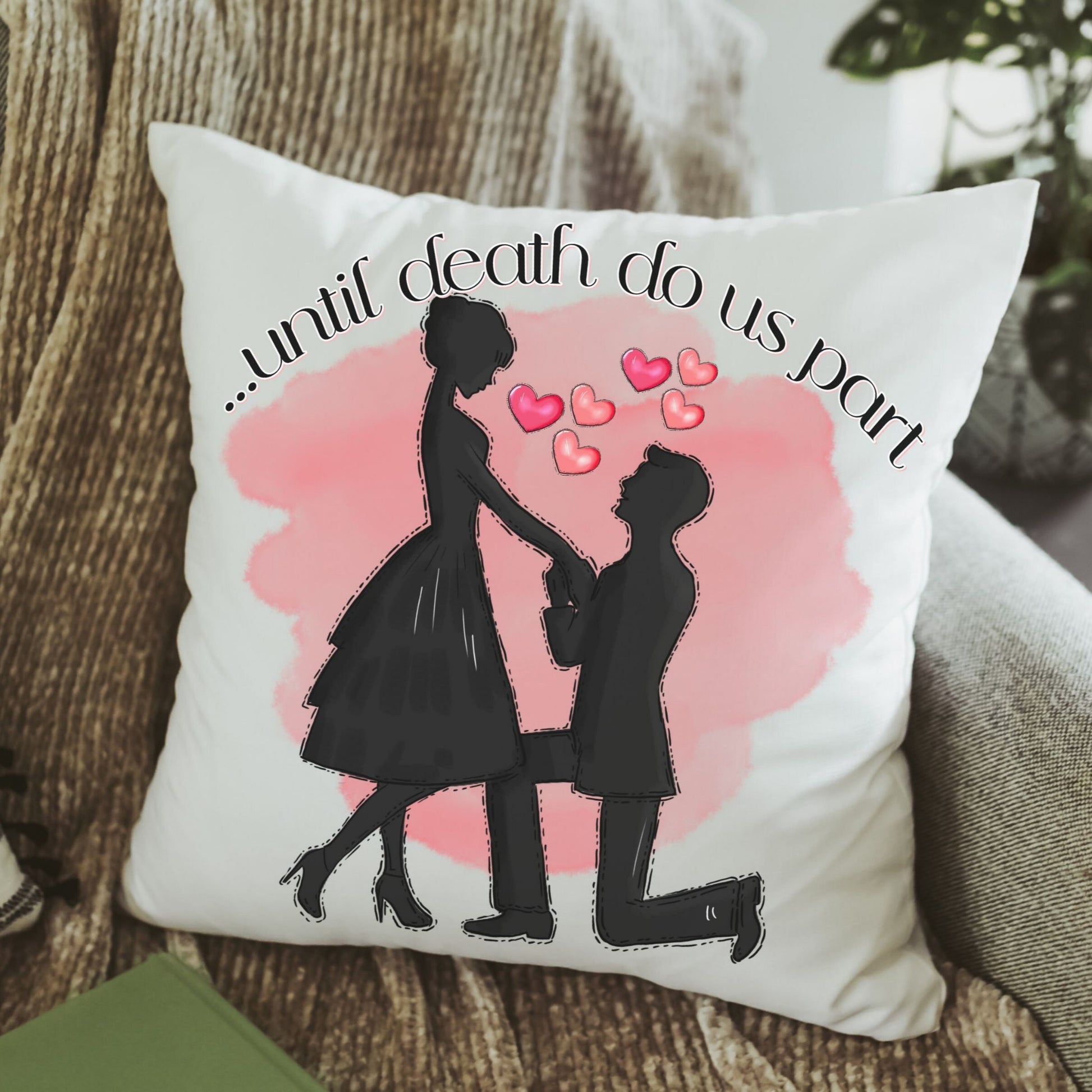 Until death do us part wedding throw pillow