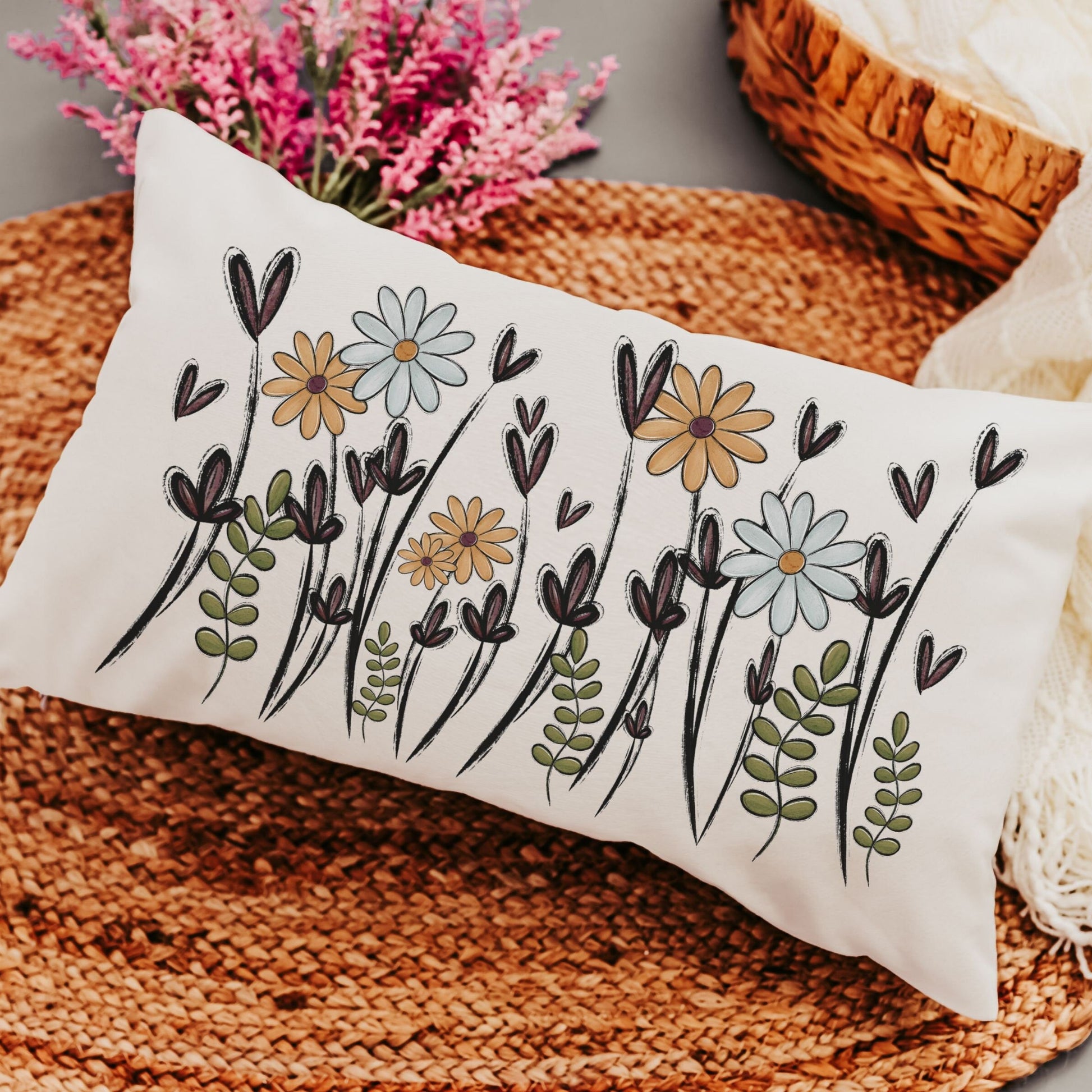 Wildflower throw pillows 2