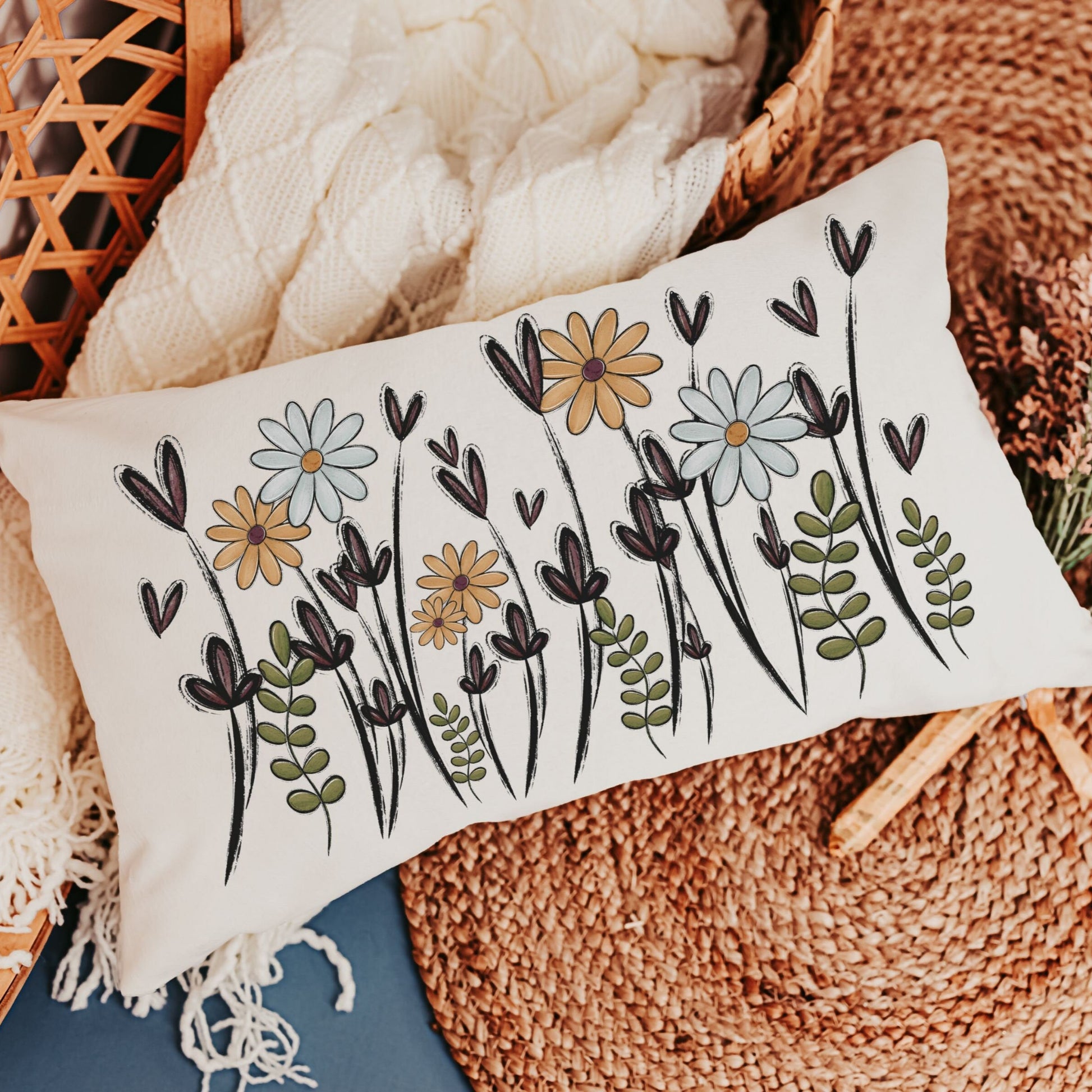 Wildflower throw pillows 3
