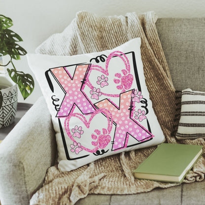 XOXO pet paw throw pillow
