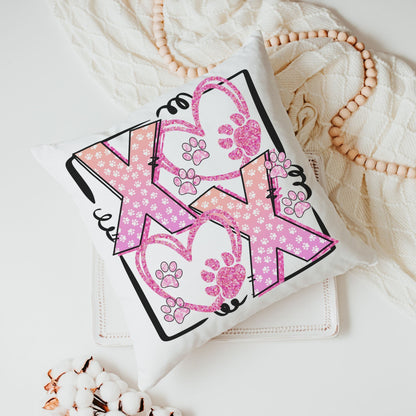 XOXO pet paw throw pillow 2