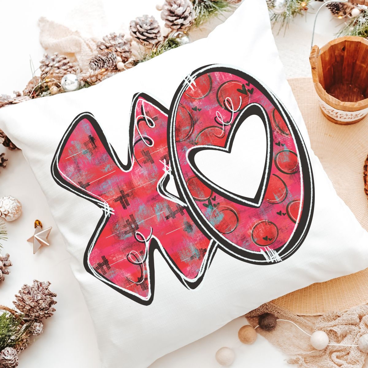 XO Valentine throw pillow