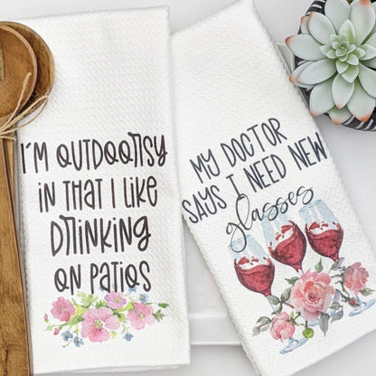 Funny Wine Kitchen Towels