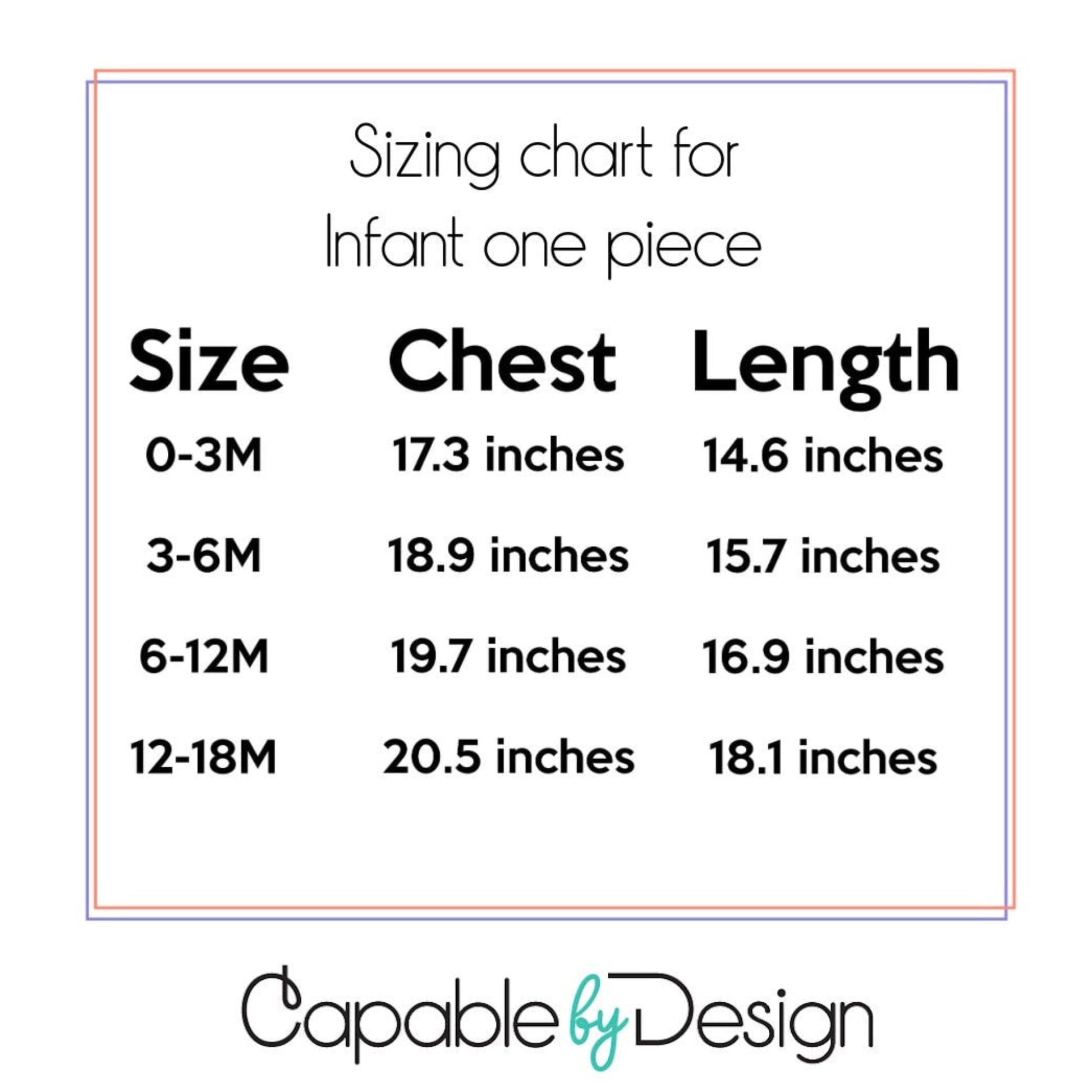 Golden birthday baby outfit sizing chart