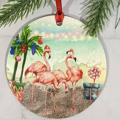 flamingo Christmas ornament