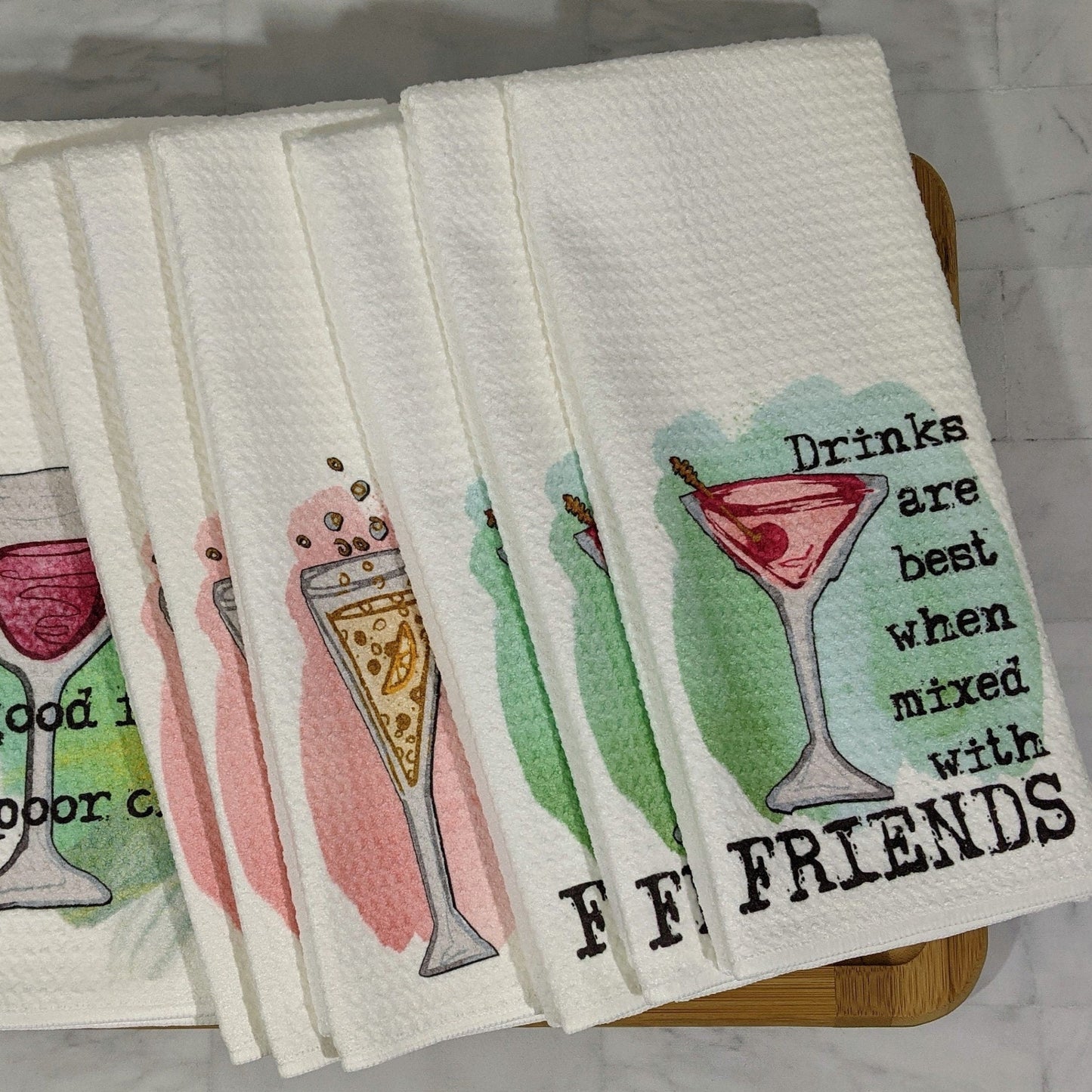 Wine And Friends Kitchen Towels