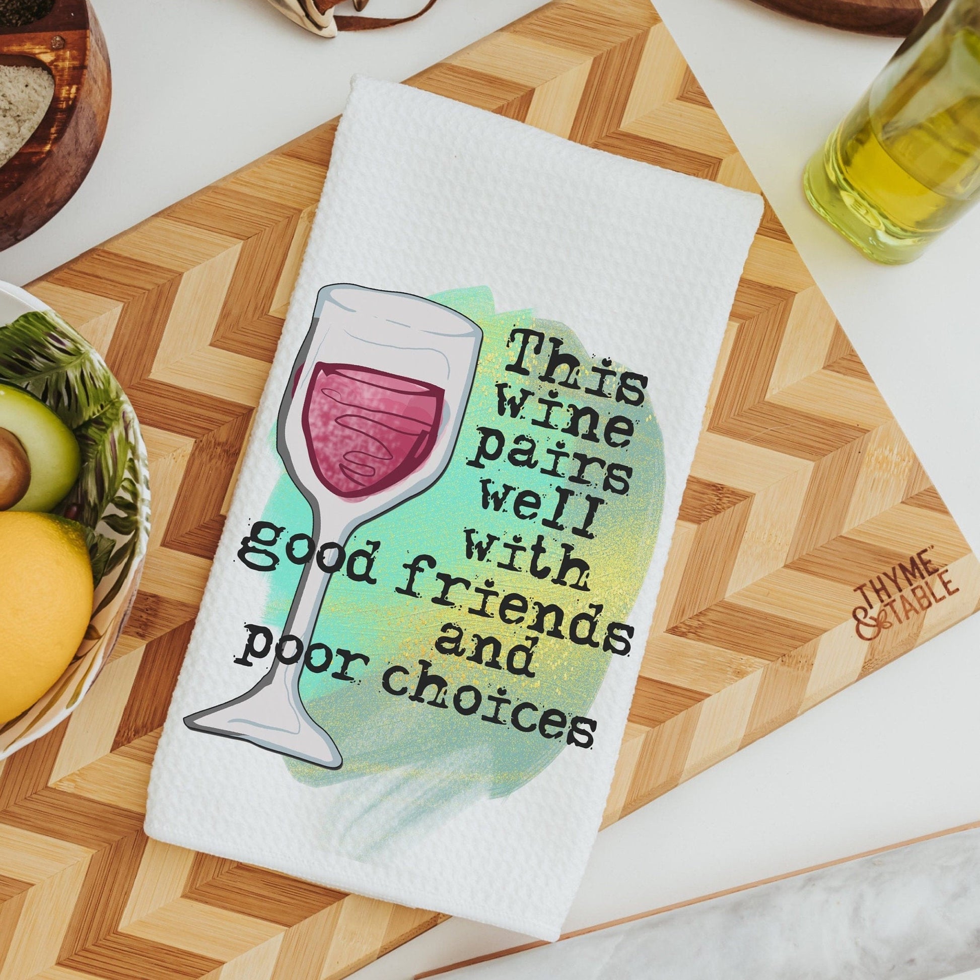 Wine And Friends Kitchen Towels