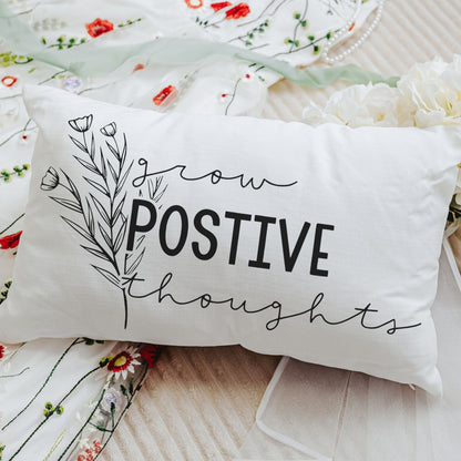 Grow Positive Thoughts Lumbar Pillow