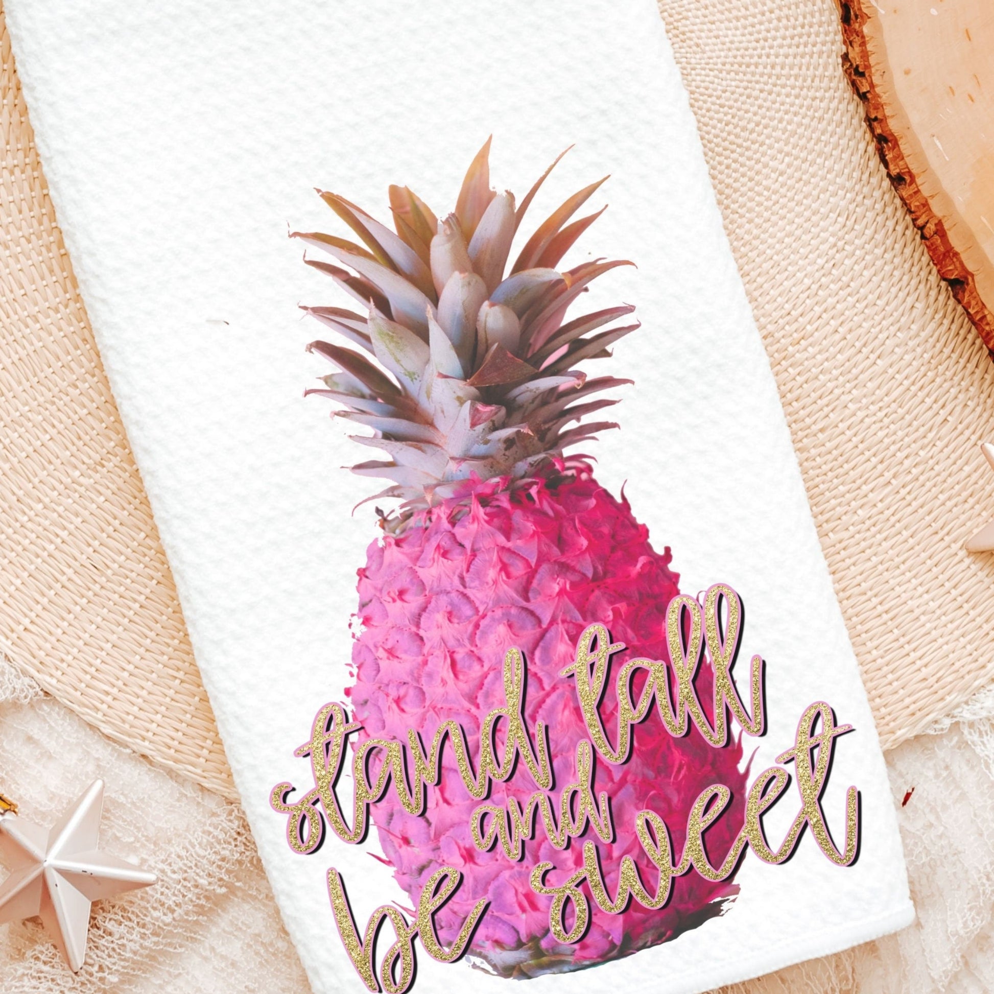 Stand tall and be sweet pink pineapple towel