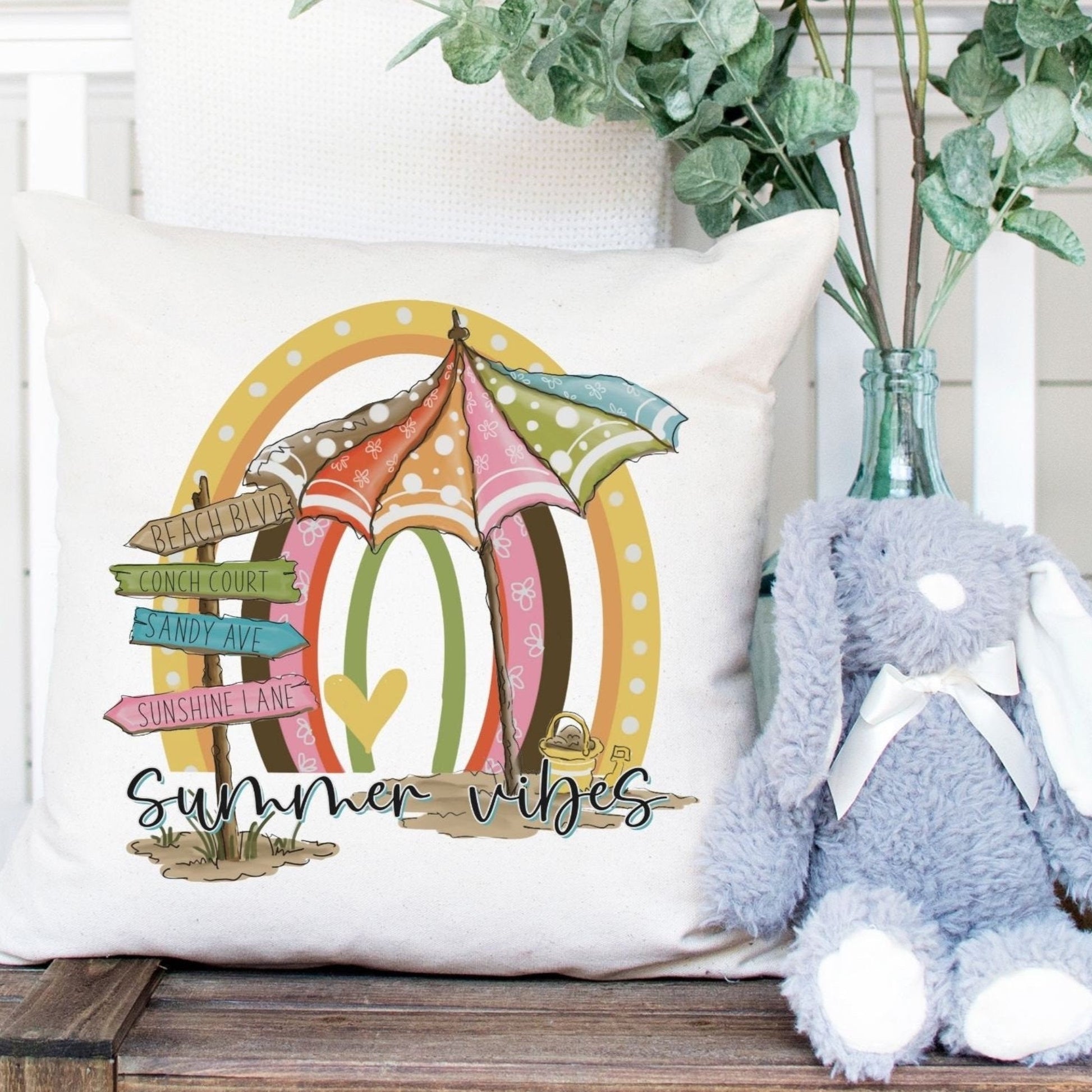 Summer Vibes Pillow and Towel Gift Set