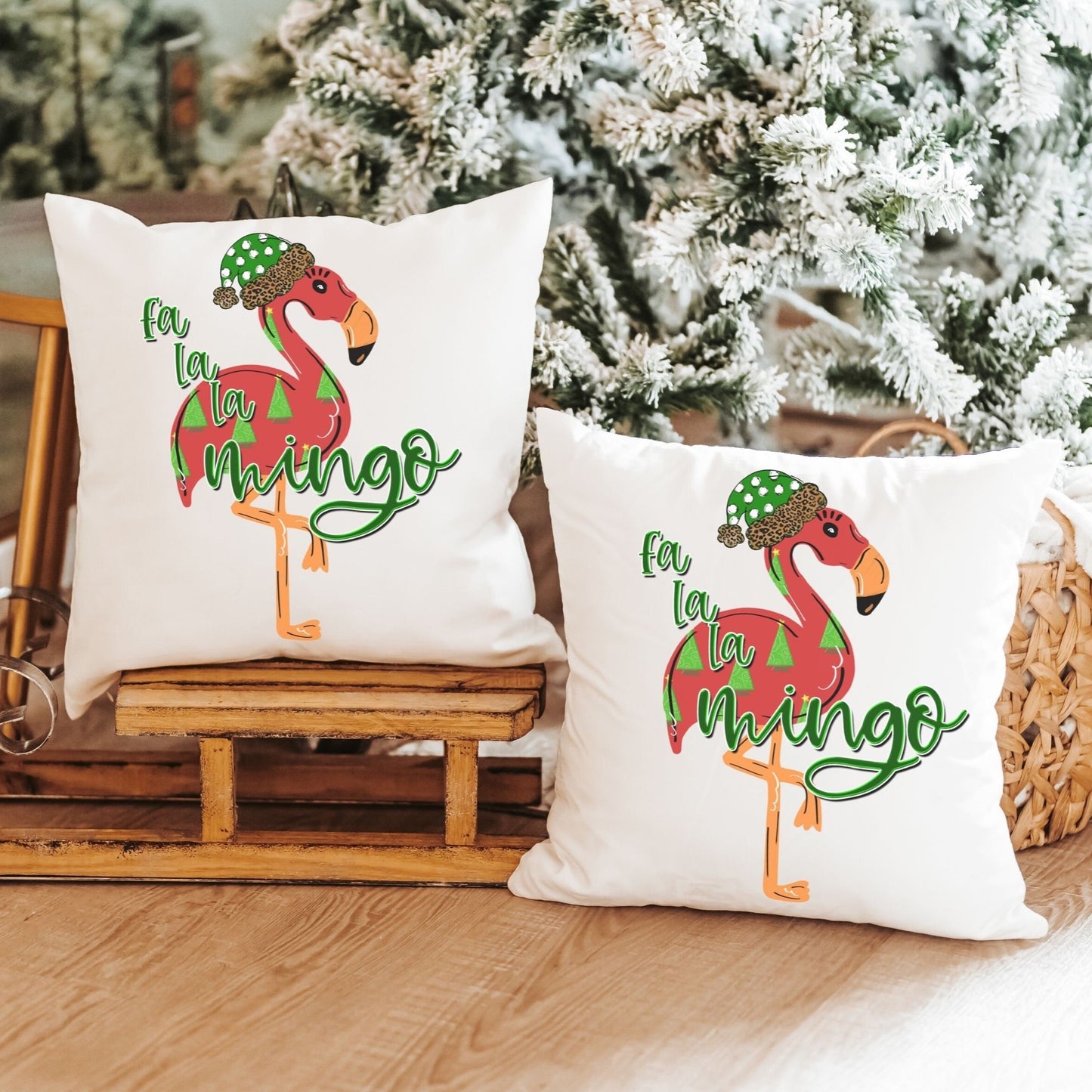 Funny Fa La La Mingo Holiday Pillow and Towel Gift Set