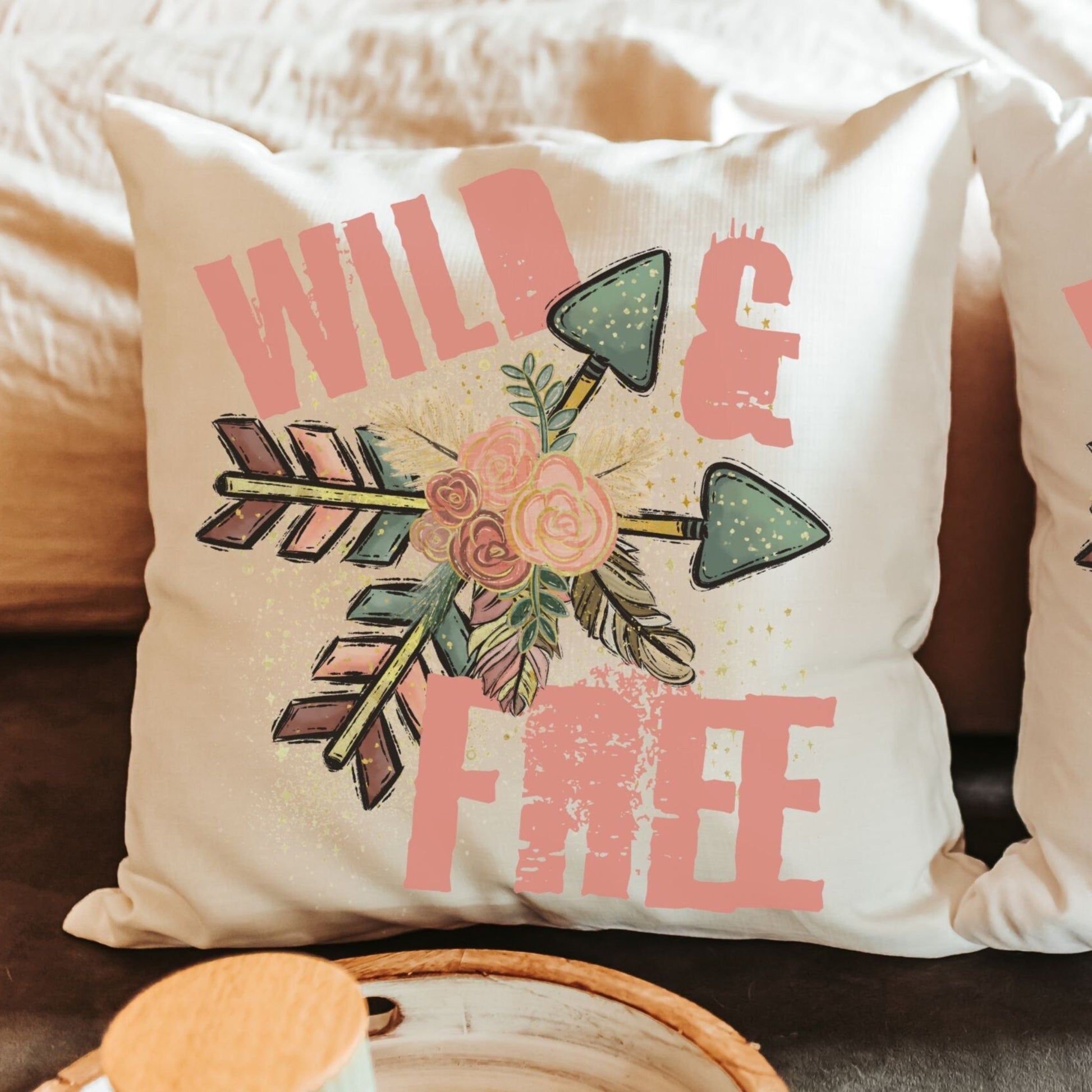 Wild and Free Boho Throw Pillow