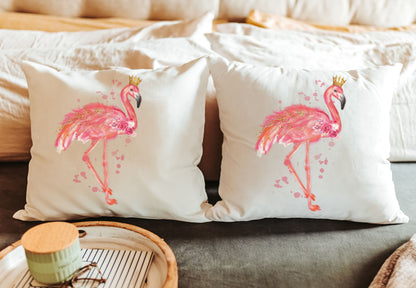 Royal Flamingo Throw Pillow
