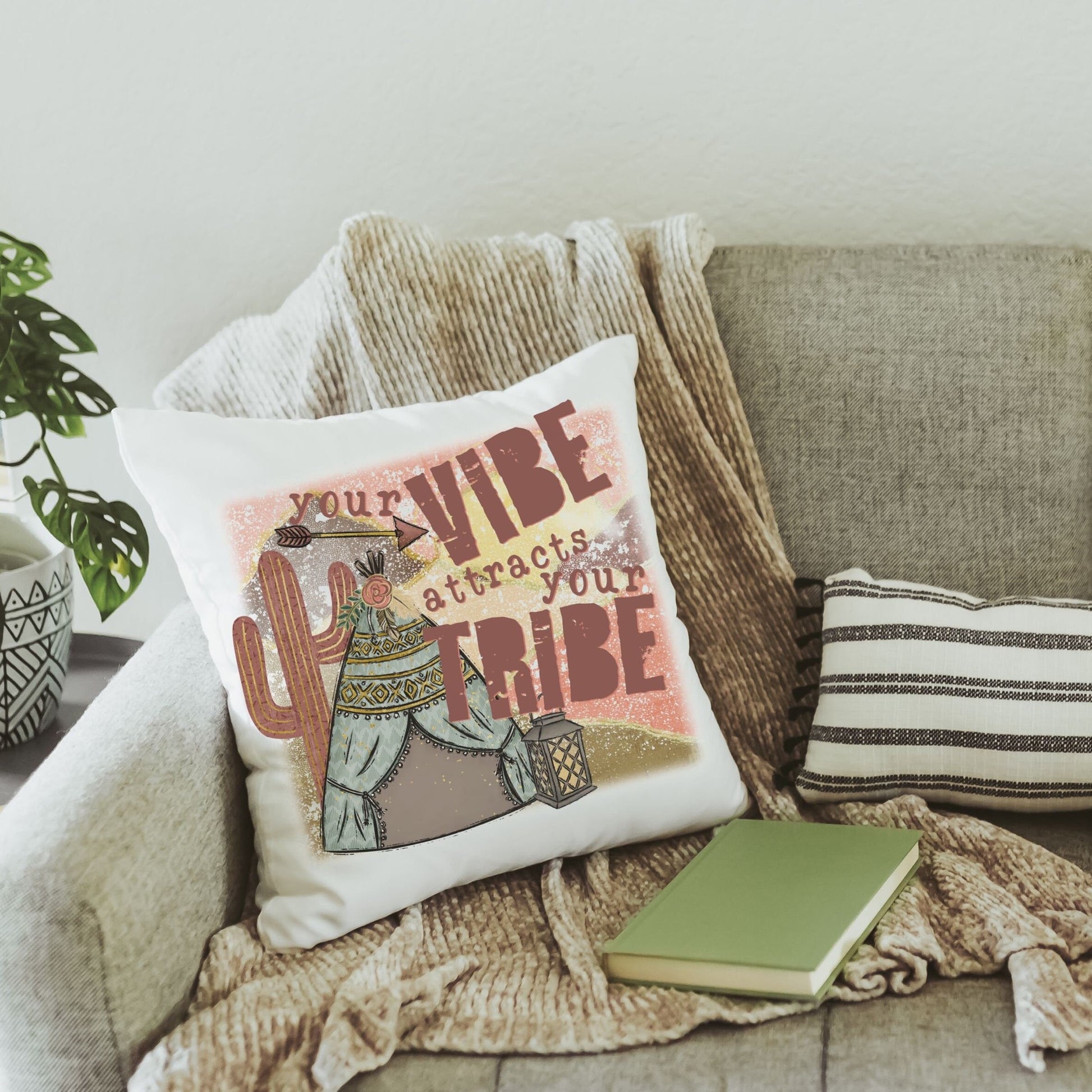 Your Vibe Attracts Your Tribe Throw Pillow