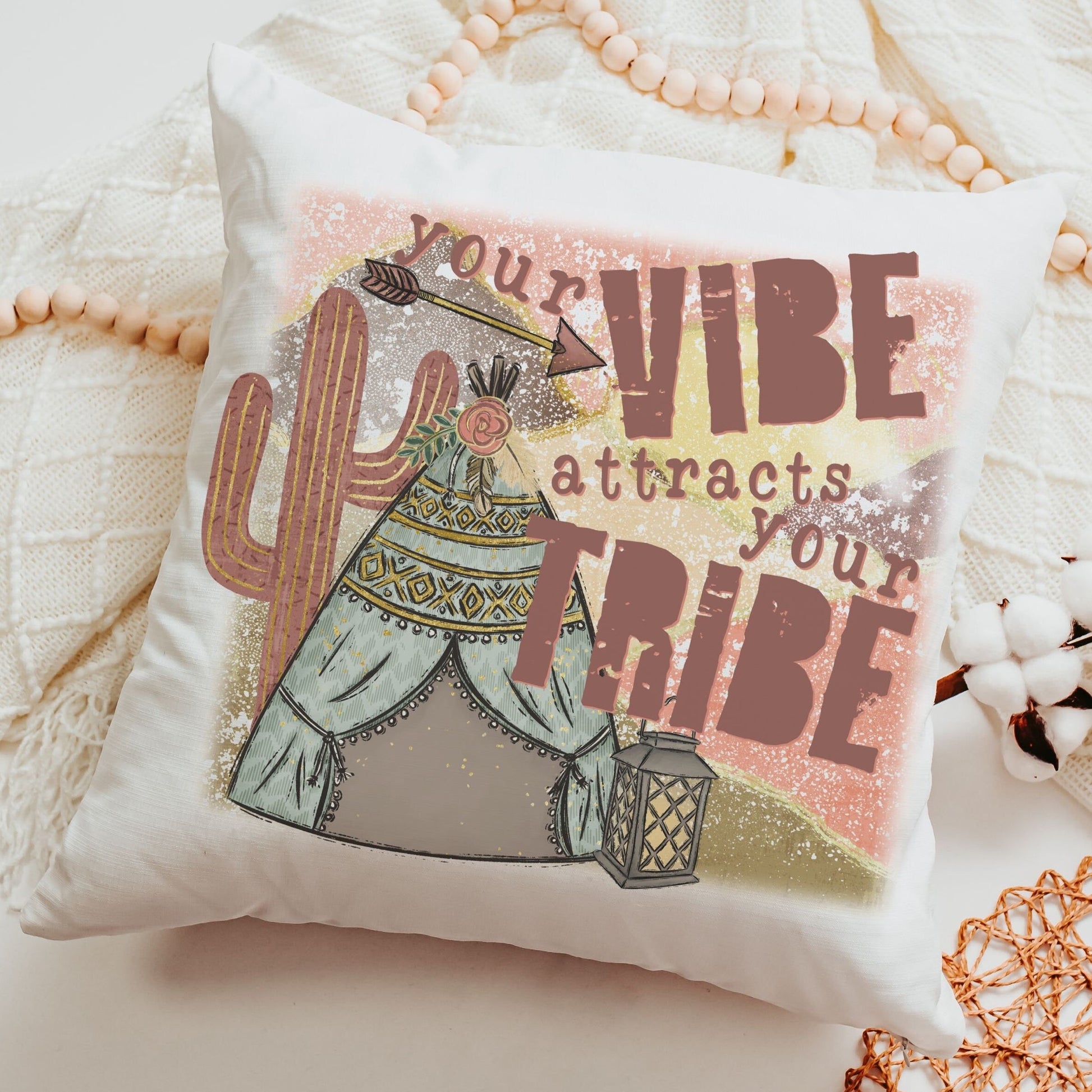 Your Vibe Attracts Your Tribe Throw Pillow