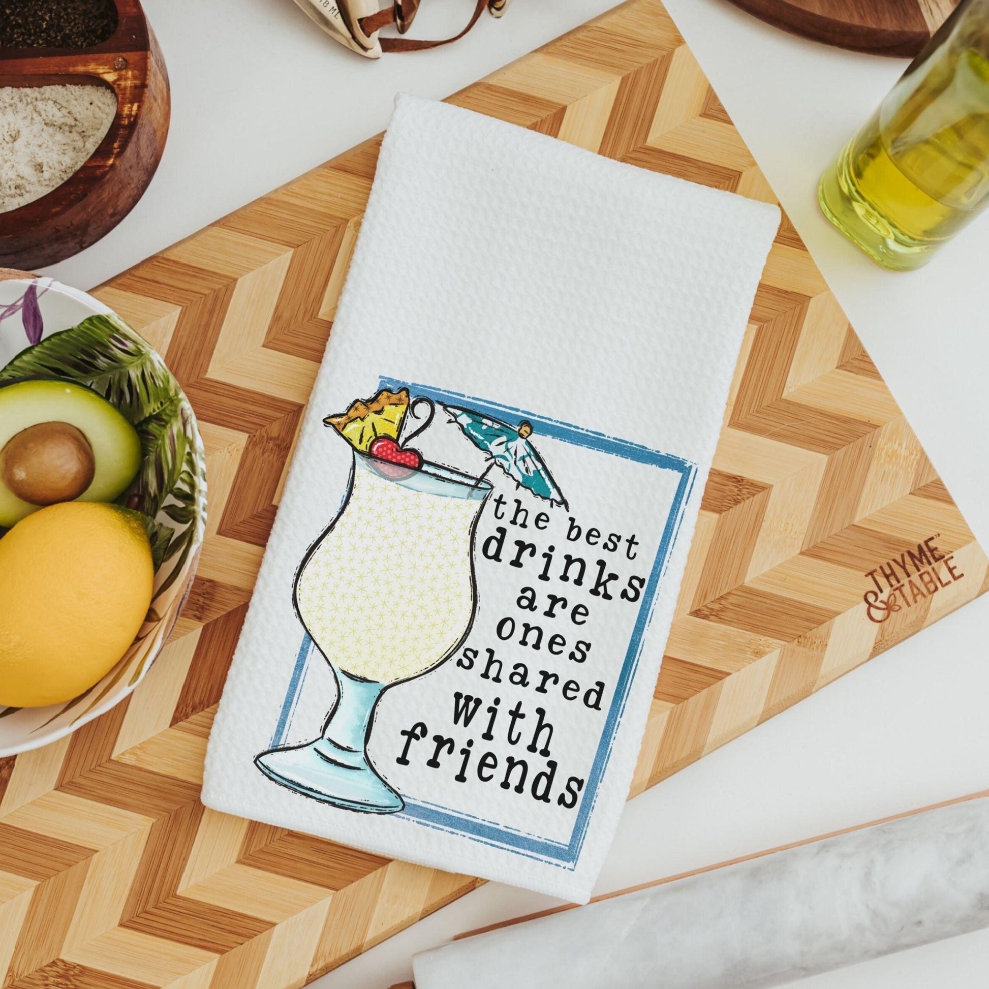 funny pina colada and margarita kitchen towels